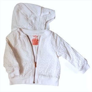 3/$12 Cat and Jack Baby Girl White Jacket with Hat